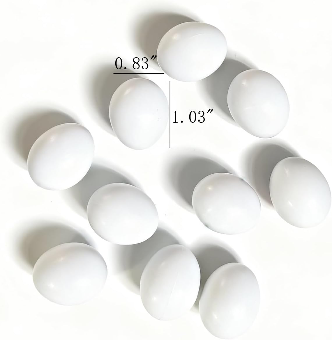 Azatemgo 10 Pack Small Plastic Parrot Eggs - 1.03 Inch Fake Bird Eggs for Training, Nesting Box & Stopping Egg Laying for Lovebirds, Cockatiels, Parakeets, Finches