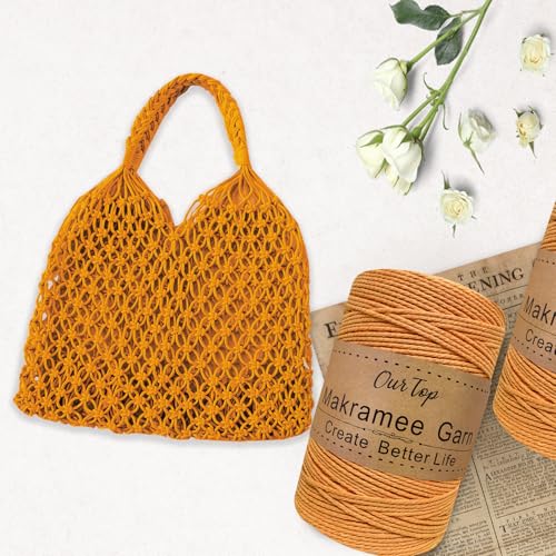 OurTop Premium Makramee Garn Gelb 2mm x 500m für DIY und Dekoration – Bild 5