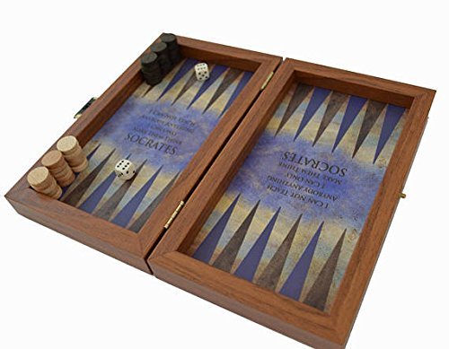 Manopoulos Socrates Traveler Backgammon Mini set – Fait main en Grèce