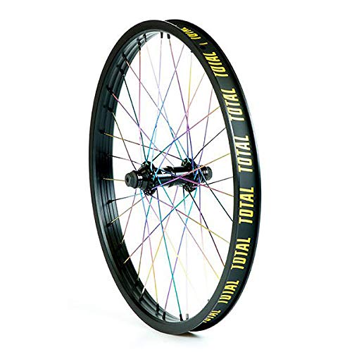 Total BMX Techfire 20 Inch Front Wheel Black/Rainbow 10mm