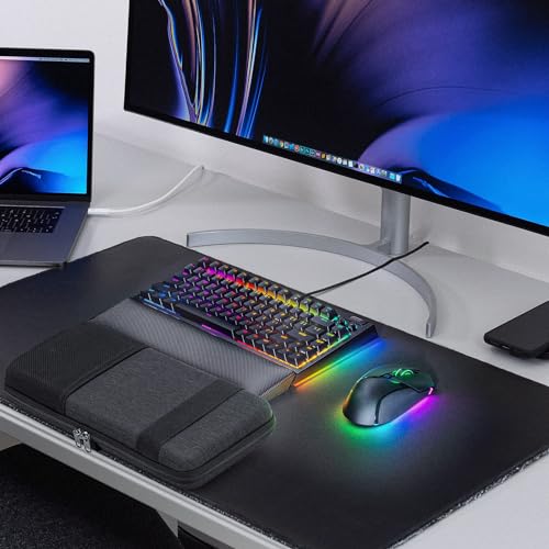 Image of GEEKRIA 75% Keyboard Hard Shell Case, Compatible with Razer BlackWidow V4 75%, YUNZII B75 PRO, Keychron Q1 HE /Q1 Ultra, Aula S75 PRO Travel Carrying Bag for 84 Key Computer Keyboard (Slim)