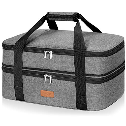 LHZK Insulated Casserole Carrier - Expandable Holder Tote for Hot or Cold Food, Fits 11 x 15 or 9 x...