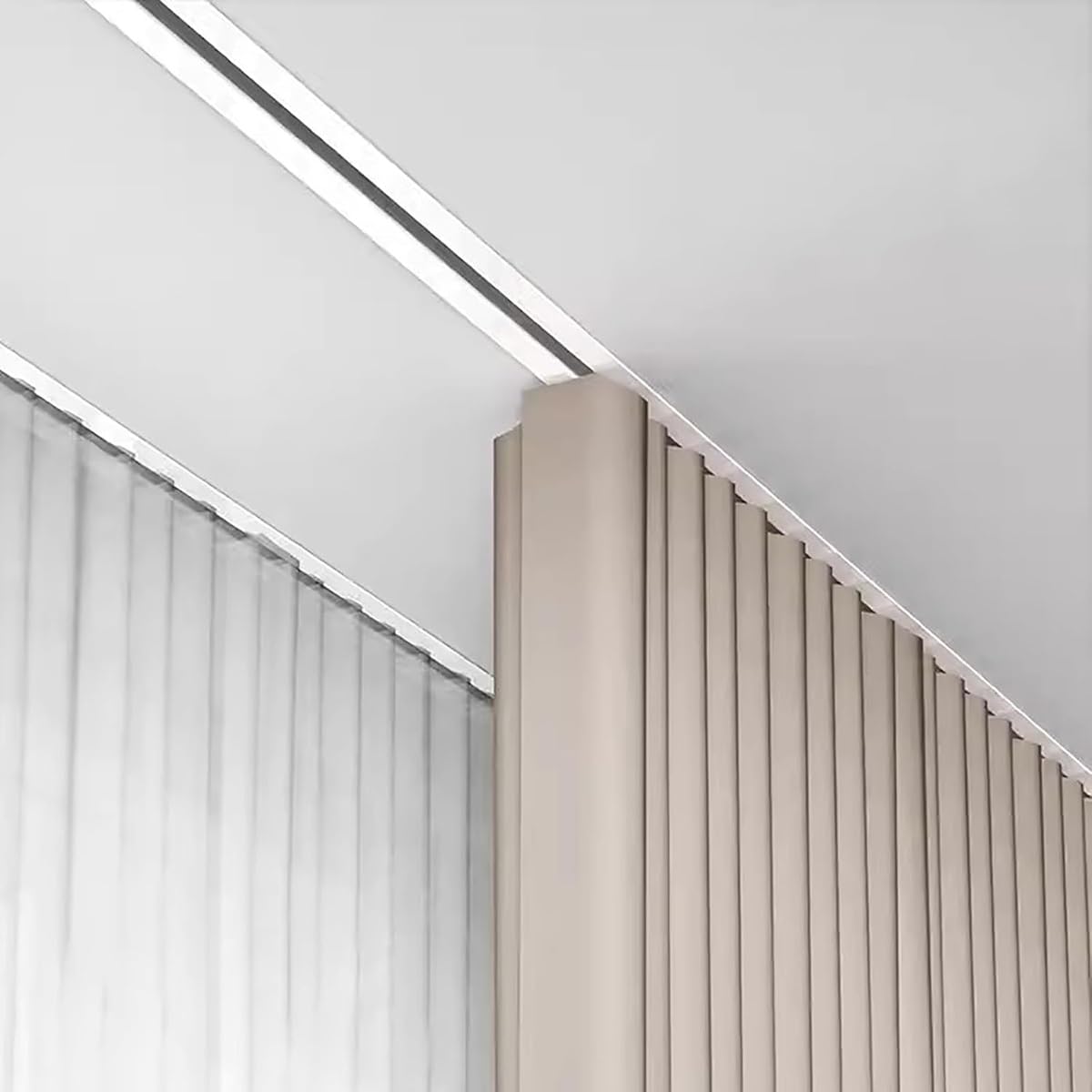 Ensemble de rails de rideaux silencieux pour maison, bureau, hôpital, blanc, 400 cm, système de rail invisible intégré, tringle de séparation de pièce, design caché, fonctionnement silencieux,