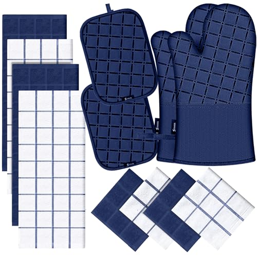 Oven Mitts Pot Holders and Kitchen Towels Set