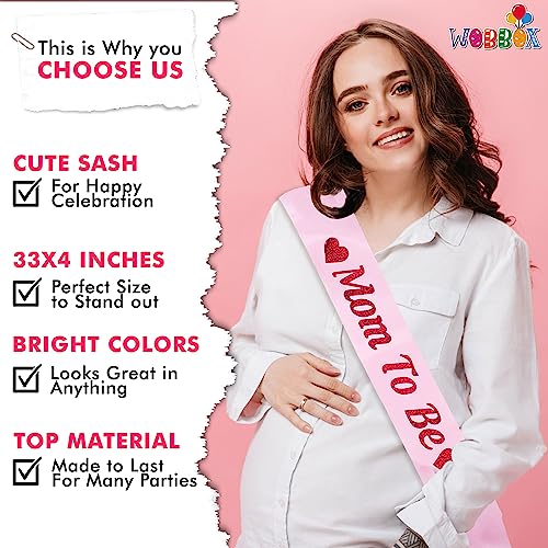 Image of Wobbox Marathi Baby Shower Decoration Items| Baby Shower Ceremony Photo Booth Props For Photoshoot, Daddy To Be Badge & Mom To Be Sash With Milestone Card, Godh Bharai Ceremony Decoration Kit-(FP1027)