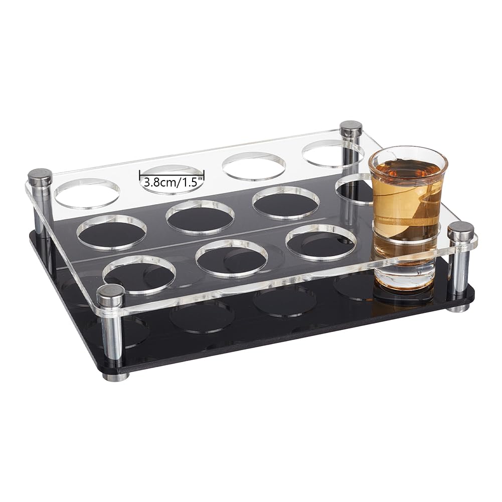 Plateau de service pour verres à liqueur avec trous de 3,8 cm