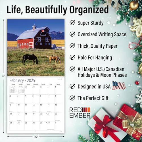 Redemberbarns2025wallcalendar12month12x24openthicksturdypapergiftablecalendar2025  Urban Country Home Decor Red ember barns 2025 wall calendar 12 month 12 x 24 open thick sturdy paper giftable calendar 2025  urban country home decor