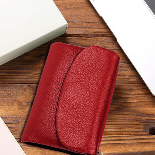 Coin Wallet for Women,Women Artificial Leather Coin Purse | Slim Large Capacity Holder Organizer for Mother Teens Girlfriend Pocket Money Small Change, Red, Refer to description, Unisex3