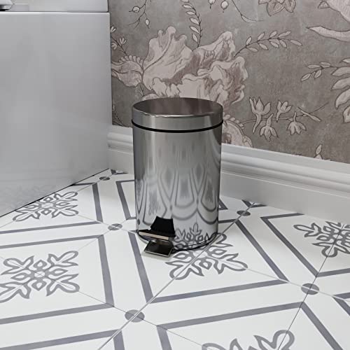 Croydex 536184 Chrome Britannia Three Litre Pedal Bin #TOP6