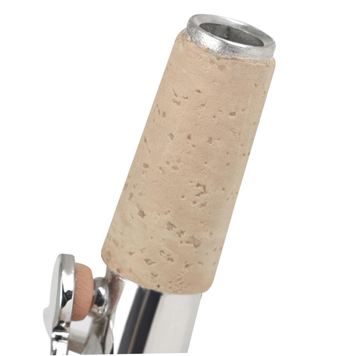 Set Sax Soprano 2 Pezzi Collo Dritto e Curvo, Argento | Rame e Sughero, Superficie Liscia senza Bave, per Studenti e Insegnanti, Uso Musicale