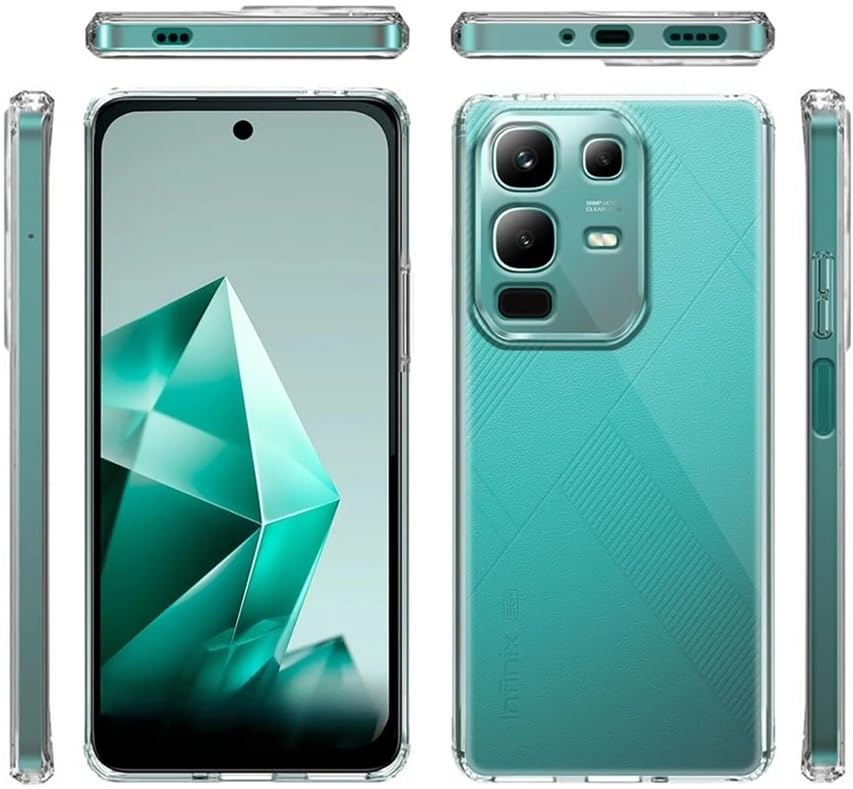 Image of REALCASE Silicone Infinix 50S 5G Back Cover Case, Scratch Resistant Protective Crystal Clear Transparent Shock Proof Bumper Back Cover Case for Infinix 50S 5G