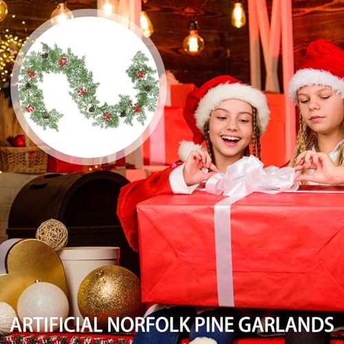 Guirlande de Noël en pin texture réaliste avec cônes naturels