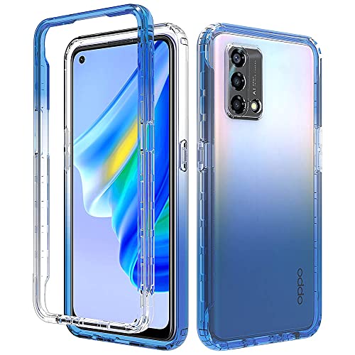 Case For Oppo A74 4G Cph2219 / A95 4G Chp2365 Cph2365 / Reno6 Lite Cph2365 Case Cover,High Transparency，Gradient Color,Anti-Drop Shock Absorption Case Blue #TOP9