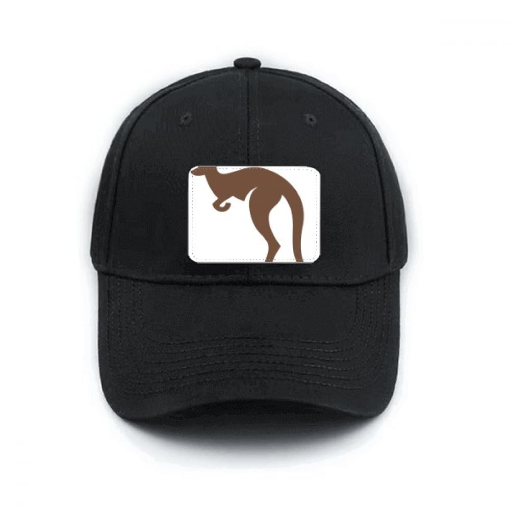 Casquette de baseball noire classique avec contour marron réglable