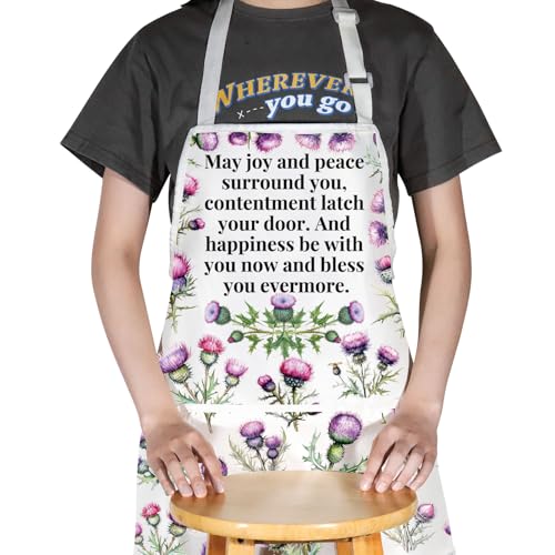 Tablier de cuisine chardon écossais lavable et ultra résistant - 5