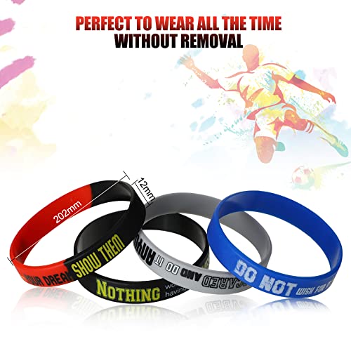 48 Pcs Motivational Wristband Inspirational Silicone Bracelets Silicone Wristbands With Inspirational Messages Stretch Unisex Wristbands Gifts For Women Men Teen Students School Party Favors, 6 Styles #TOP2