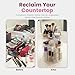 Masirs 360 Rotating Makeup Organizer Countertop - Adjustable Shelf Height - The Perfect Round Spinning Cosmetic Organizer for Bedroom Dresser or Vanity Countertop Storage (Clear)