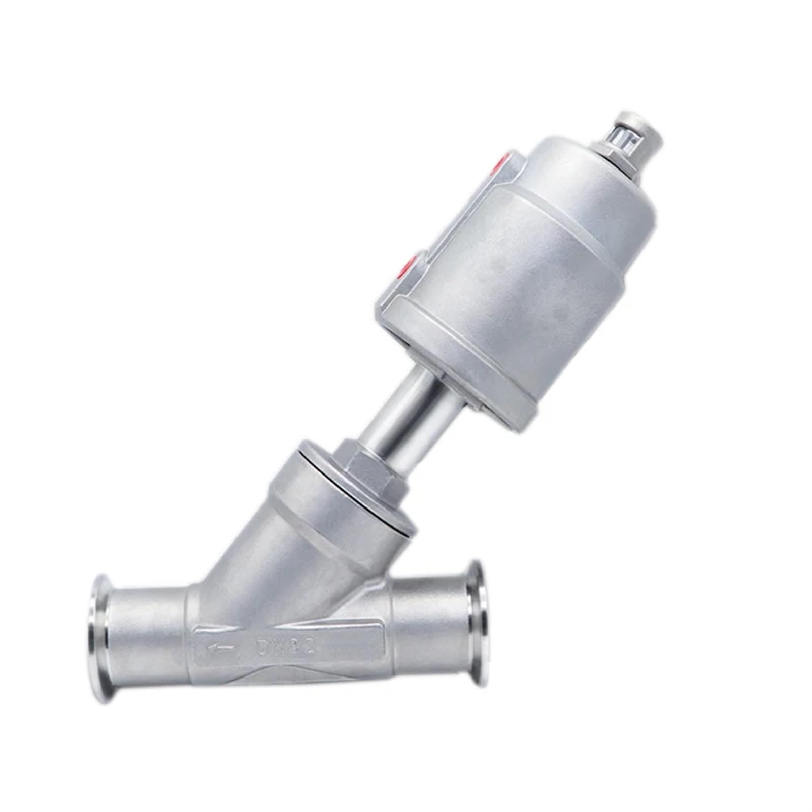 QRUYHBAJU DN32 304 Stainless Steel Pneumatic Quick-Install Angle seat Valve 16bar Angle seat Valve PTFE Seal(Double Acting)