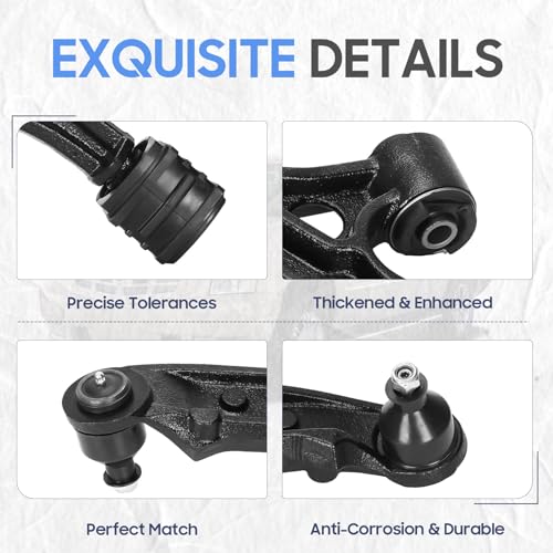 Front Lower Complete Control Arms w/Ball Joints Suspension Kit for 2001-2007 Town & Country/Dodge Caravan/Dodge Grand Caravan, 2001-2003 Voyager K620004 K620005 (2PCs) - Image 5