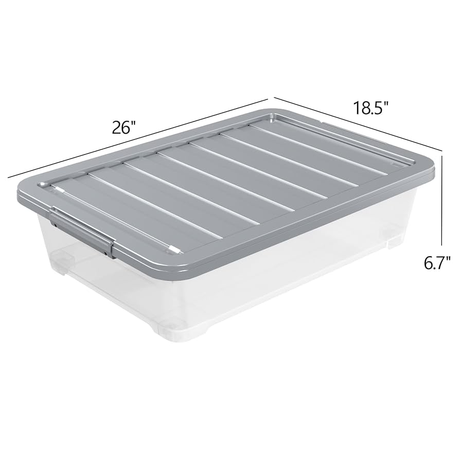 オリーブドラブ 金属製ボックス EMPTY MPM 2 PACK Stackable Foldable Clear Storage Box with Lid and