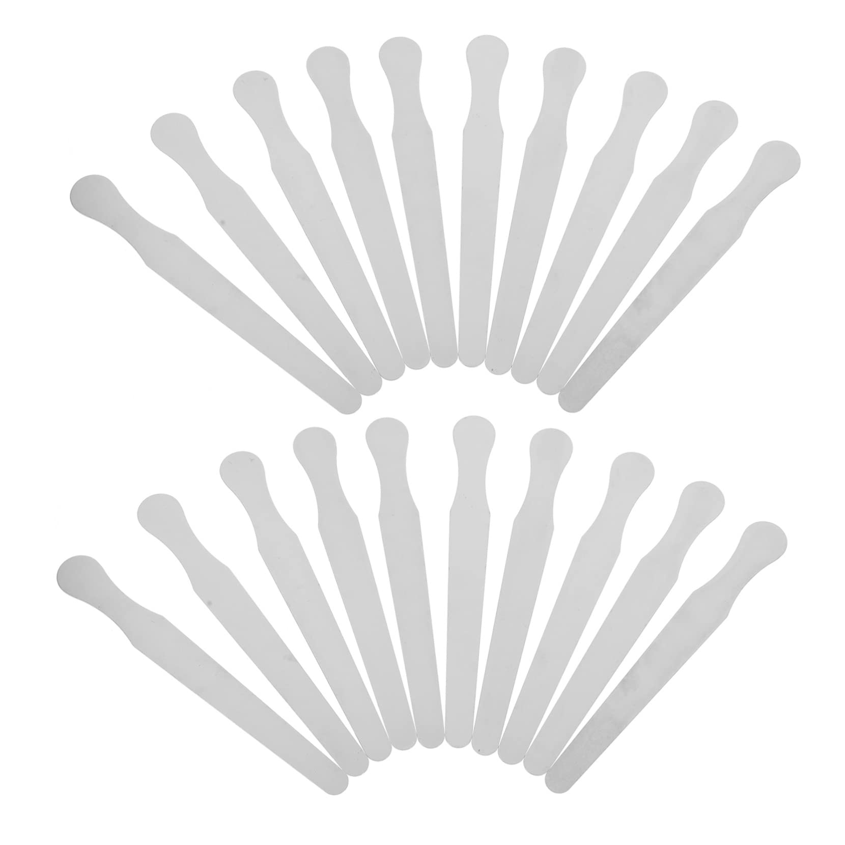 MUCKLILY Adults' Tongue Scraper Spatulas 10 Pack Mixing Plates for Clinics in Stainless Steel