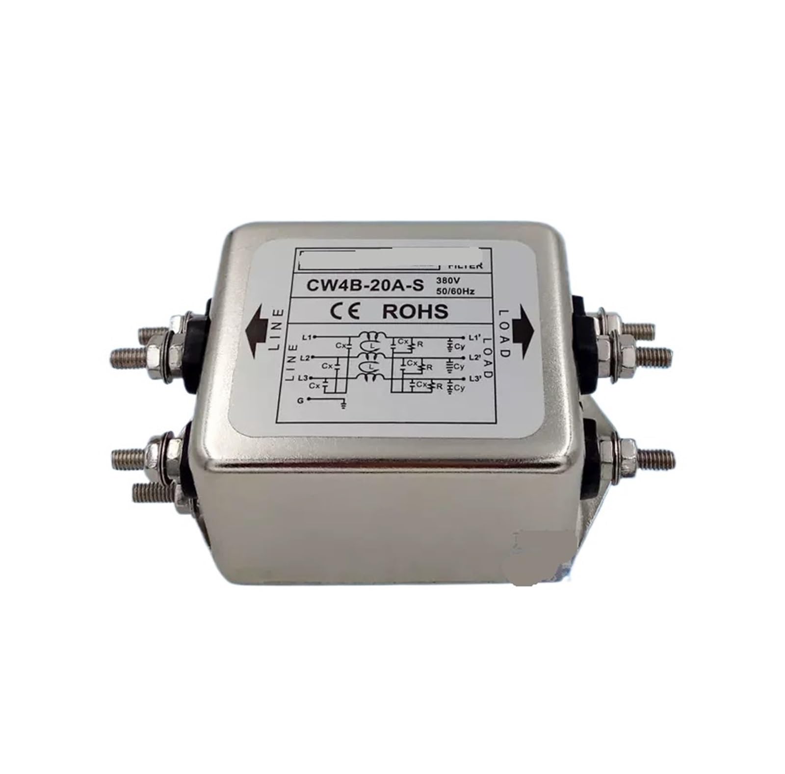 CAAUYXZW CW4B-S Three-Phase Single-Stage Screw Power Filter 220V 380V servo Inverter Input Anti-Interference(CW4B-20A-S)