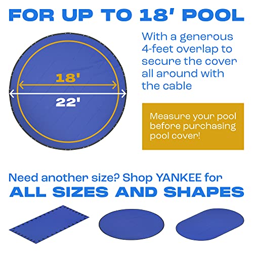 18 Ft Round Pool Cover | Extra Thick & Durable Above-Ground Pool Cover | Sapphire Series Of Premium Cold- And Uv-Resistant Pool Cover | Above-Ground Pool Protection | By Yankee Pool Pillow #TOP7