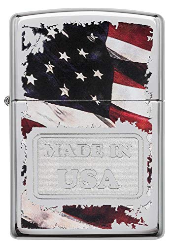 Encendedor Zippo Cromo Brillante Hecho en USA miniatura 2