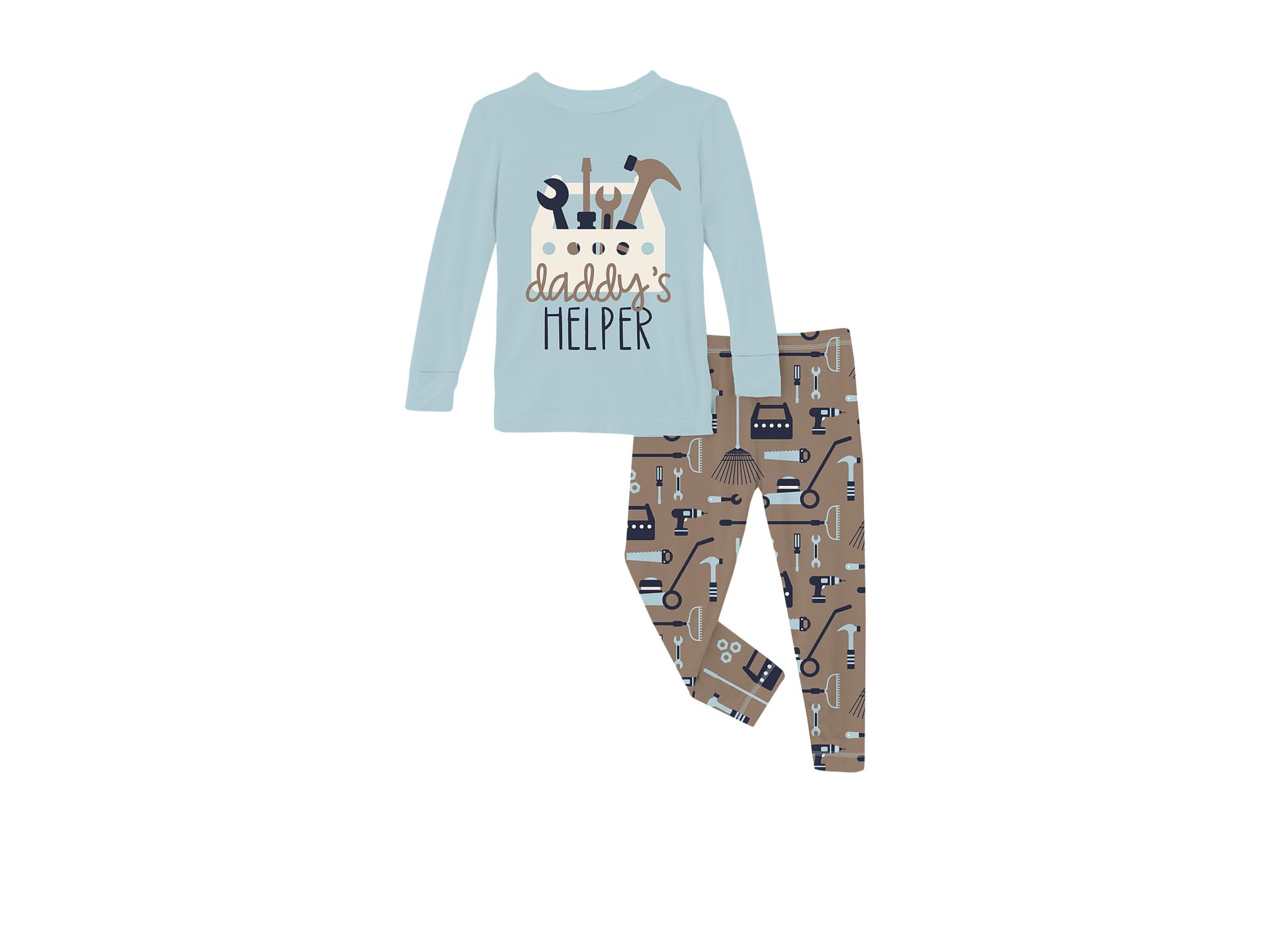 Kickee Pants Kids Long Sleeve Graphic Tee Pajama Set (Toddler/Little Kid/Big Kid)
