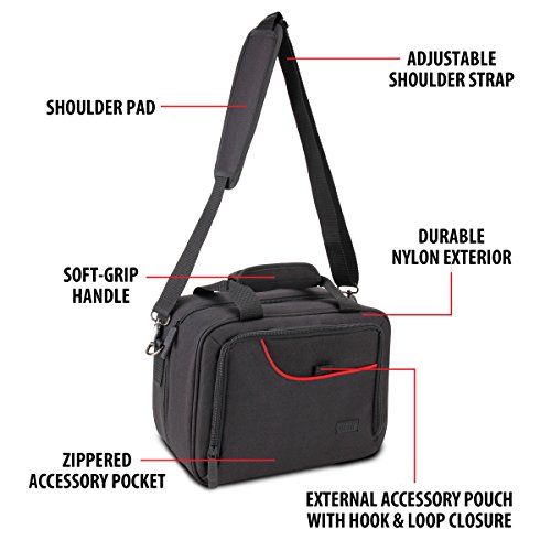 Image of USA Gear Sling Bag Compatible with Nintendo Switch 2, Dock Station, Gamecube / Pro Controller, Joy Cons & more Nintendo Switch 2 Accessories - Customizable Interior, Shoulder Strap - Red