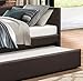 Homelegance Adra PU Leather Upholstered Daybed with Trundle, Twin, Dark Brown