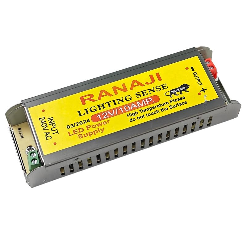 ERH India 12 Volt 10 Ampere AC to DC SMPS Power Supply LED Strip Light Driver Universal Regulated for Security System, Radio and LED Strip Light Lamp etc-image-1