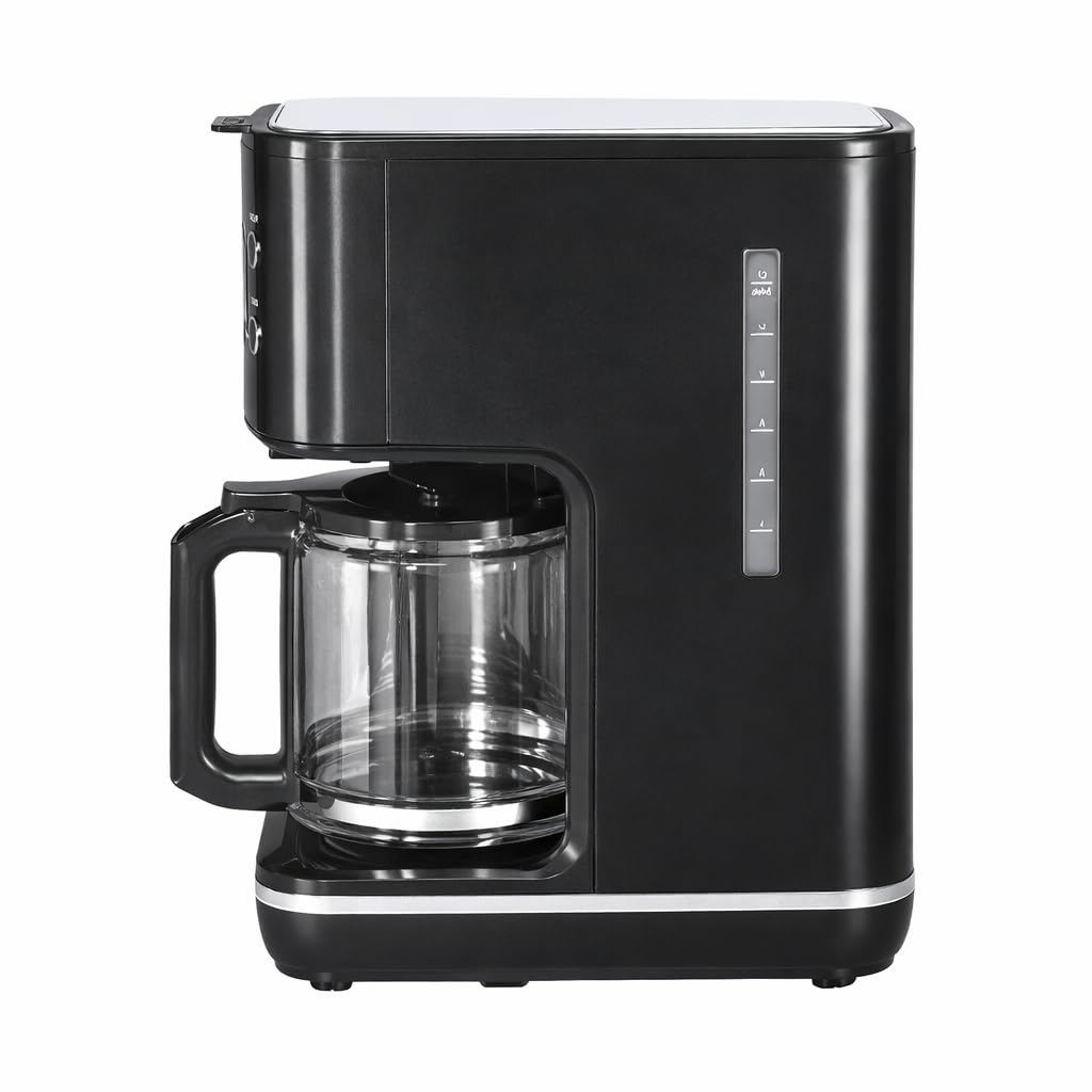 Cafetera de filtro Lake Collection - Pantalla LED, temporizador, sistema antigoteo, jarra de vidrio, filtro permanente de nailon, 1000 W - 1,5 L - Negro mate SH-CM2315