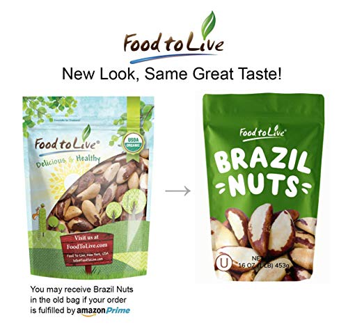 Brazil Nuts, 1 Pound - Raw, Whole, No Shell, Unsalted, Kosher, Vegan, Keto And Paleo Friendly, Bulk, Good Source Of Selenium, Low Sodium And Low Carb Food, Great Trail Mix Snack #TOP6