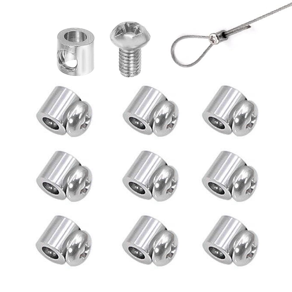 Skypro 10Pcs Reusable Wire Rope Cable Clamps, Wire Rope Clips With Screw, Adjustable Steel Wire Rope Buckles Clamp, Cable Clamps For 1-1.5Mm Steel Wire Rope - Type A