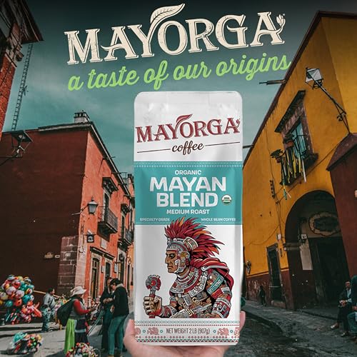 Mayorga Organic Coffee 2lb Mayan Blend - Medium Roast Whole Bean Coffee Specialty Grade, 100% Arabica, Slow Roasted, Chocolate and Floral Flavor with Low Acidity - USDA Organic, Non-GMO, Kosher - Thumbnail 3