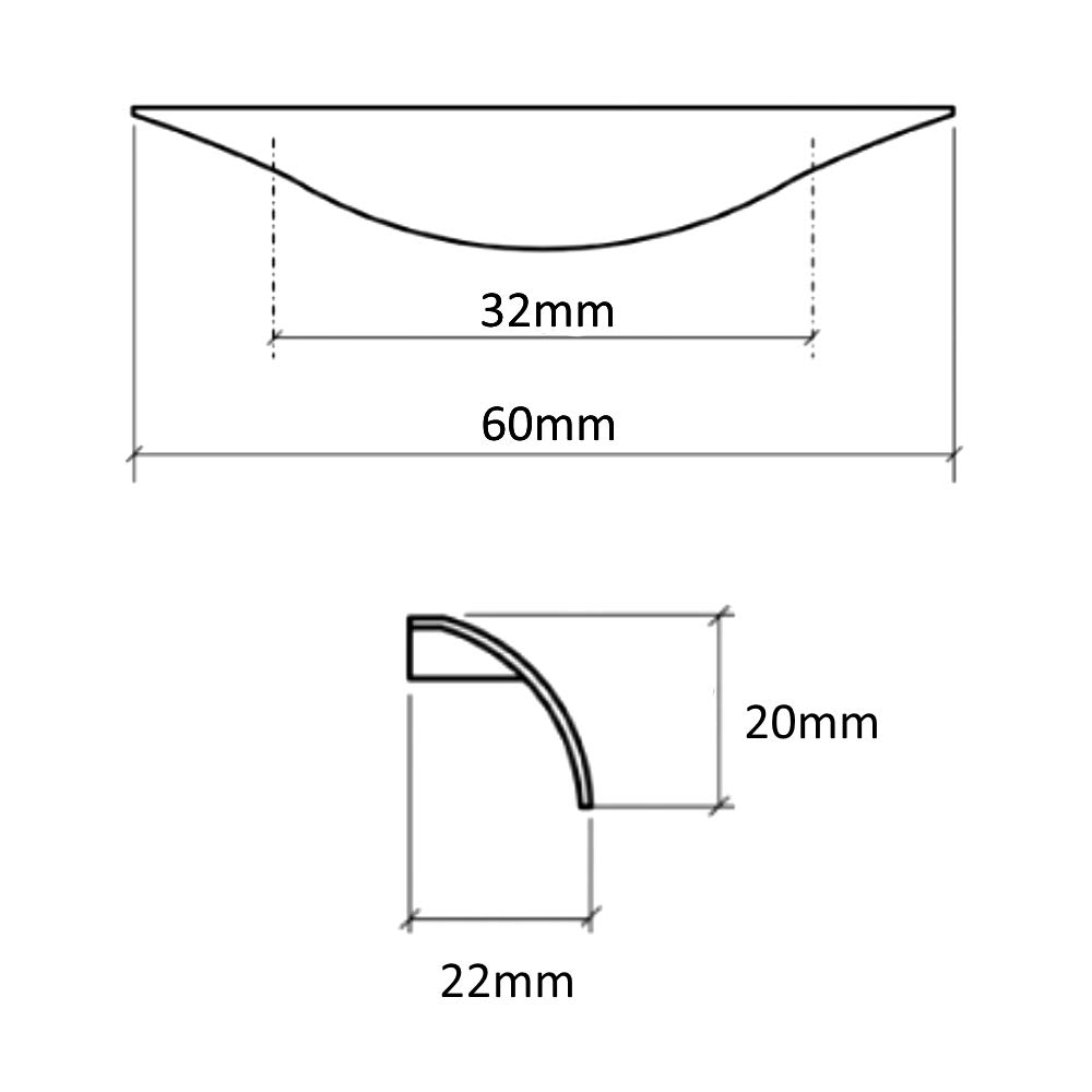 AERZETIX: 10 Griff für Schublade Schrank Tür Adour silberfarben matt 32 mm C41370