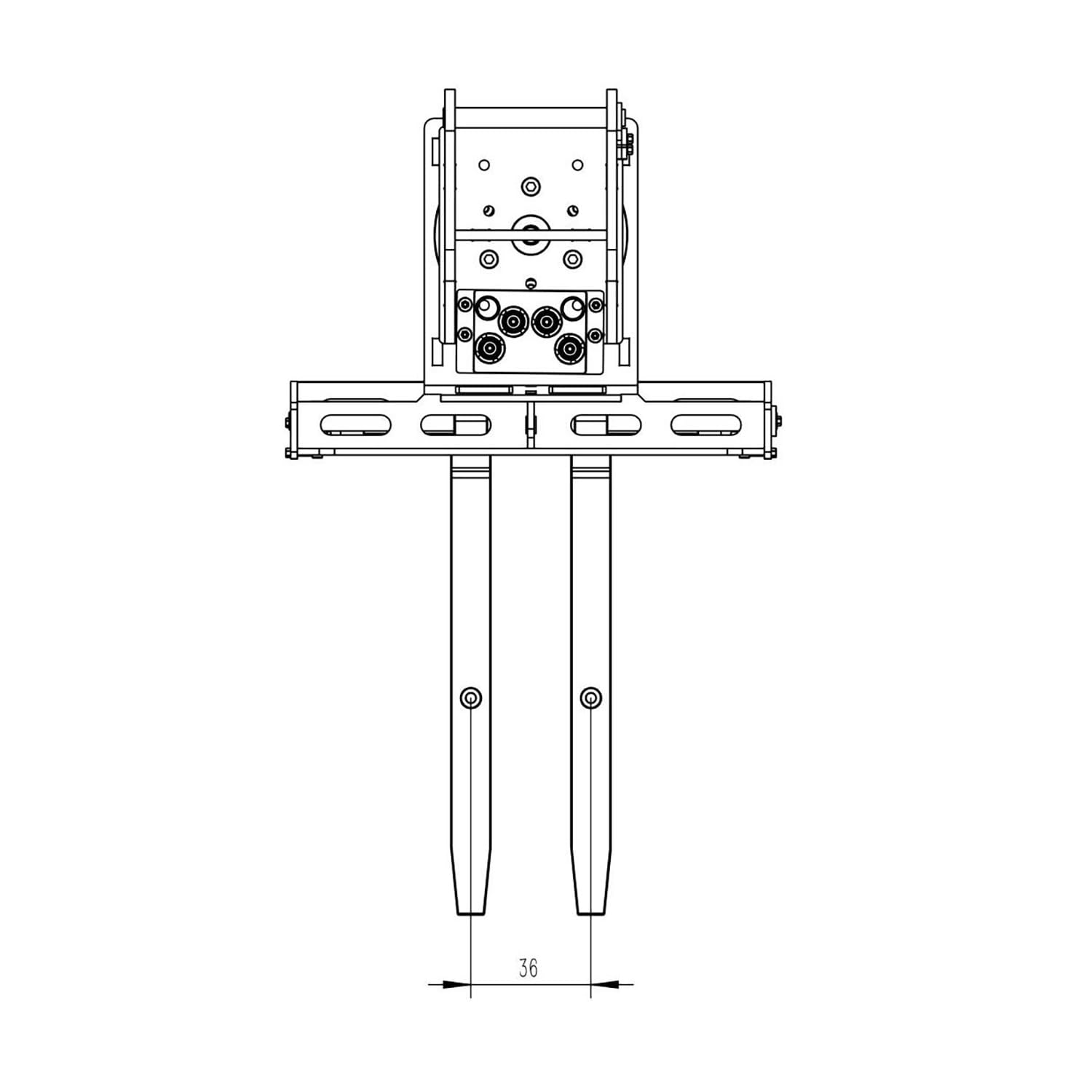 wheelfun Kabolite Fourche hydraulique en métal Pièces de rechange pour HUINA 1/14 K970 100S RC Excavatrice