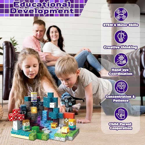 Annexfun 200PCS Magnetic Blocks with Light Up Blocks - Magnetic Building Blocks, Magnetic Cubes STEM Sensory Learning Toys for Kids, Birthday Gifts for Boys and Girls Ages 3+ - Image 7