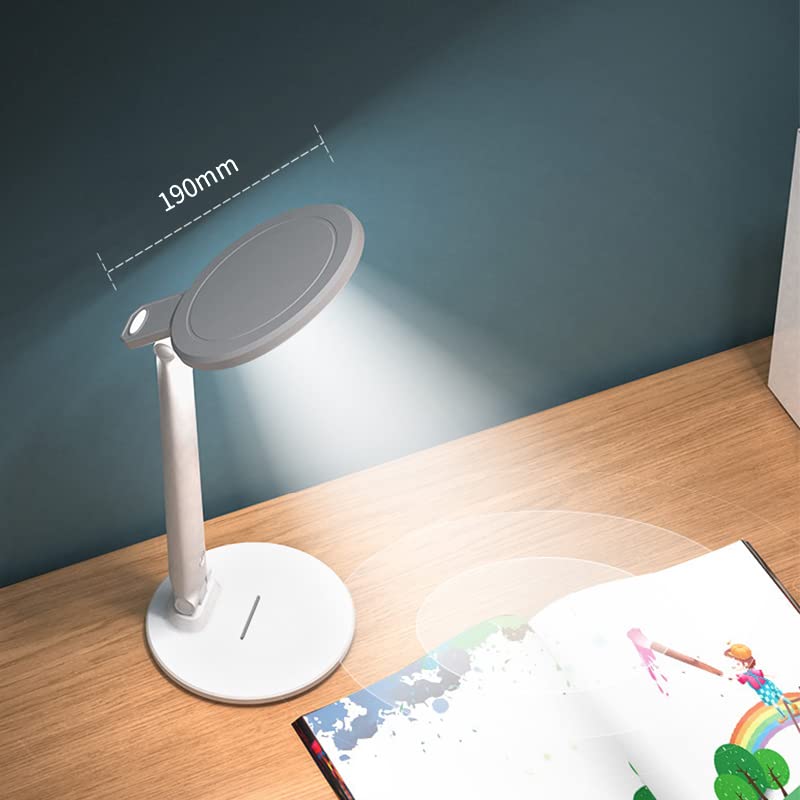 Lampa z ładowarką bezprzewodową, lampa stołowa, lampa biurkowa LED USB, lampka na biurko Lampa stołowa LED Ochrona oczu Lampa biurkowa LED Ściemnianie Nauka Składana lampa stołowa z ładowaniem USB do