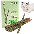 OSDUE Catnip Sticks and Teething Toys for Cats - 12PCS Natural Wood Chew Toy for Teeth Cleaning, Grinding - Cat Kitten Kitty Play and Relax