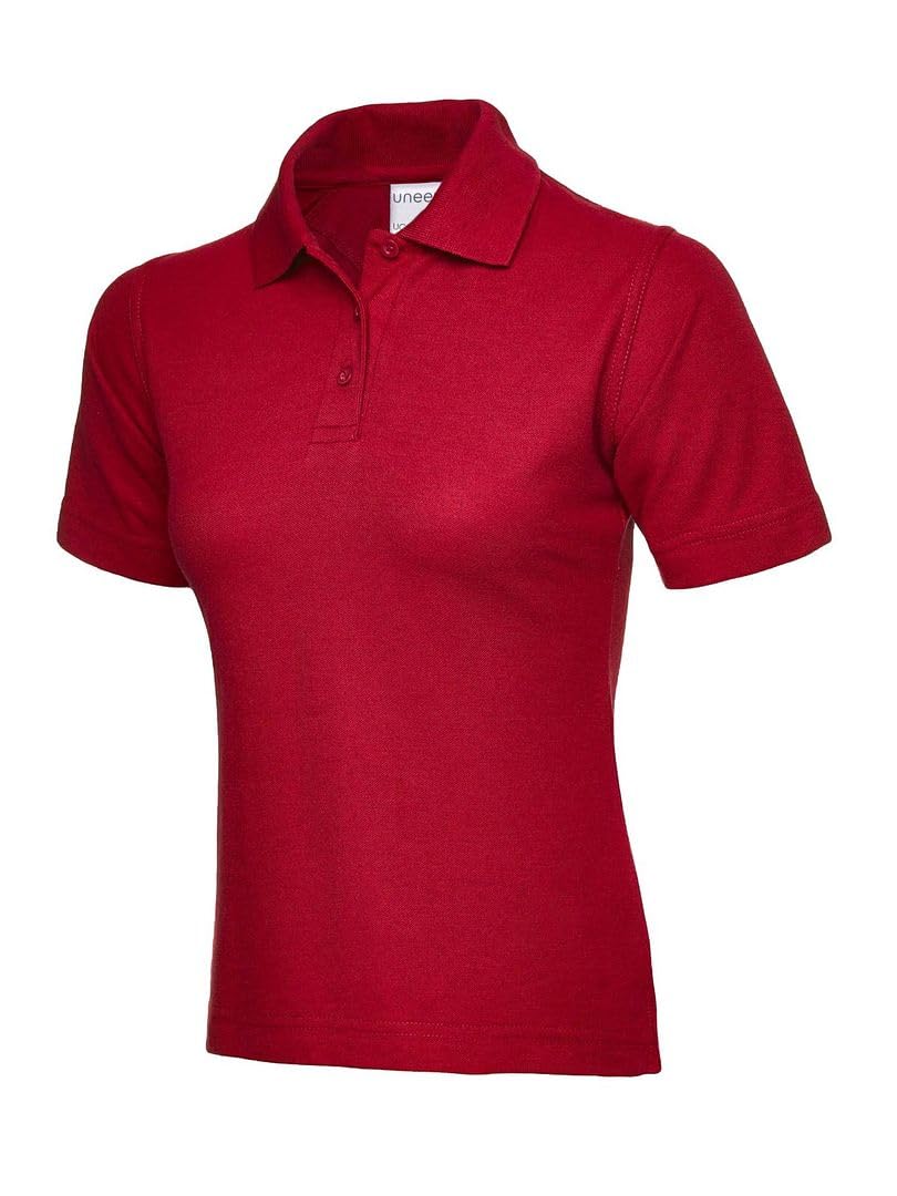 Uneek Clothing Women's Red Uc115 - M - 180Gsm Polo Shirt