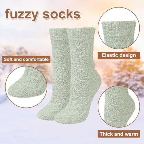 Image of Loritta 5 Pairs Womens Fuzzy Socks Cozy Soft Fluffy Cute Cat Animal Winter Warm Slipper Socks Christmas Stocking Stuffers