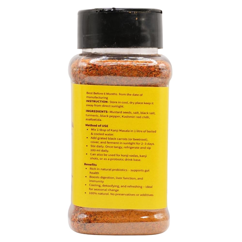 Phunti Masale VSM Kanji Masala Powder 110g | Fermented Probiotic Drink Mix | Tangy Traditional Kanji Powder | Boosts Gut Health & Digestion | No Preservatives or Artificial Colors - Image 2 thumbnail