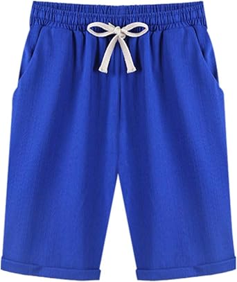 Womens 5" Inseam Elastic Waist Casual Comfy Shorts with Drawstring #2035 BRBU 4/6