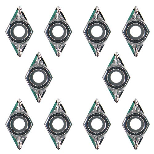 Indexable Carbide Turning Inserts DCGT21.51 CNC Lathe Tool Inserts for Replacement of Tool Holder Inserts Good Finish and More Durable DCGT070204 AK Suitable for Processing Aluminum Alloy.