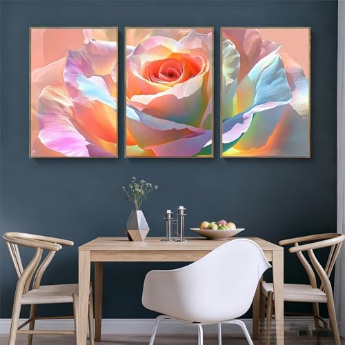 Ensemble de 3 tableaux moderne abstrait, cadeau idéal Noël - 3