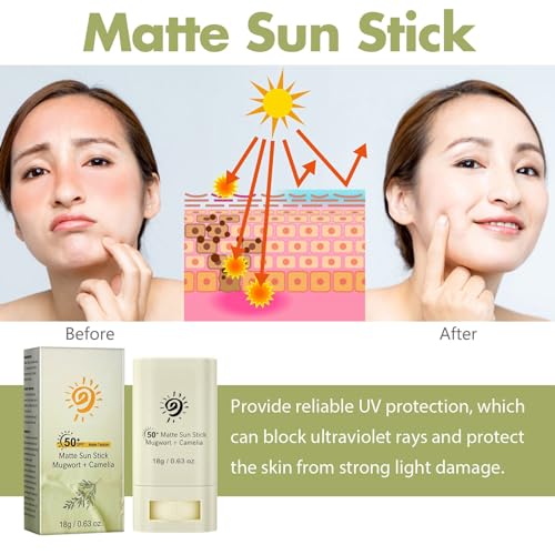 Rosarden Sun Stick, Matte Sunscreen Stick, Face Sunscreen SPF 50, Body Sunscreen Stick, Travel Size Sunscreen For Women - 0.63 oz