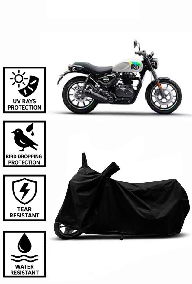 Image of Heavy Duty Waterproof Scooty & Bike Cover for Royal Enfeild Hunter 350 - UV Resistant, Dustproof & Rain Protection, All-Weather Outdoor Cover for Bikes & Scooty with Buckle Straps