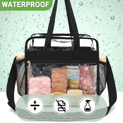 Image of Fammart Clear Bag for Stadium Events, 12x6x12 Jelly Tote Bag for Women with Zipper for Beach Sports Concerts Work